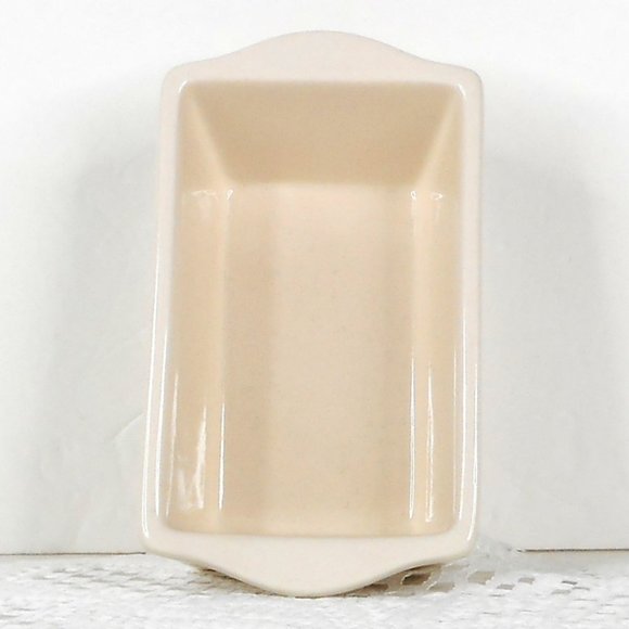 Nantucket Loaf Pan Beige Ceramic Stoneware Mini 5 x 3 In. Hats Mittens Christmas - Picture 6 of 8